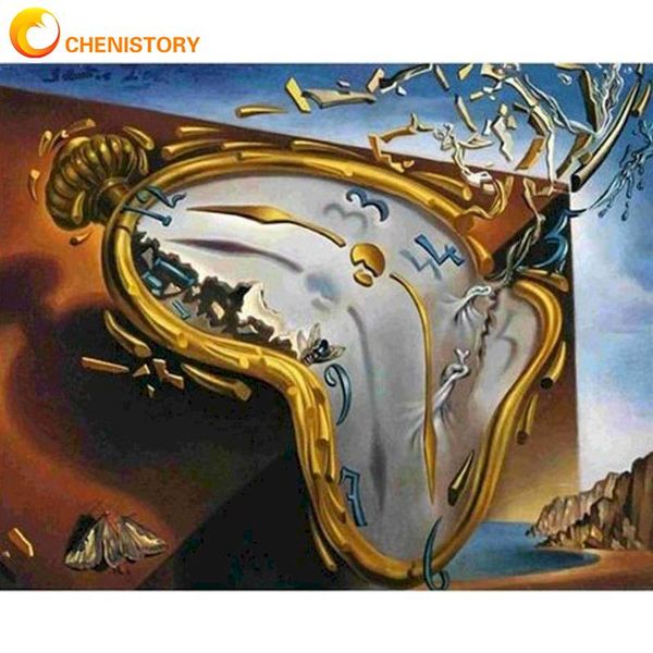 

paintings chenistory diy gift painting by numbers for adults kits abstract time paints framed wall artcraft oil room decor picture