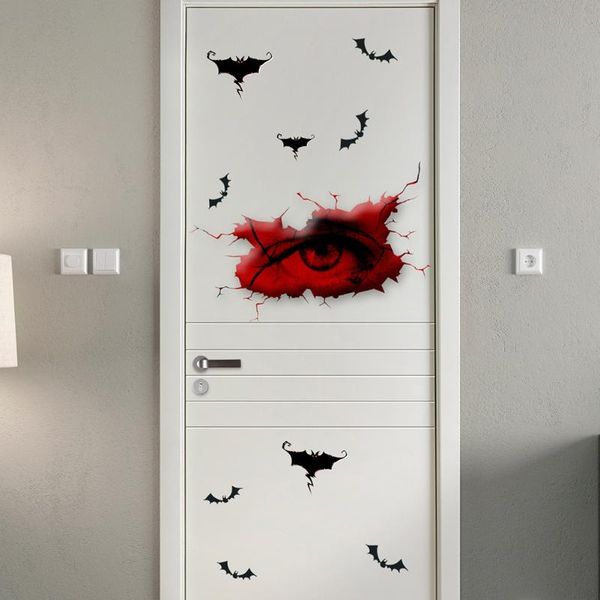 

wall stickers halloween scary witch blood handprint eyes bat holiday creative