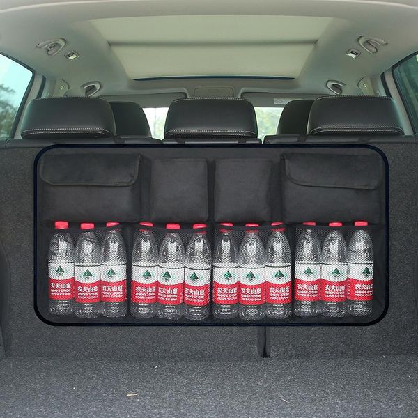 

car organizer rear seat back storage bag multi hanging nets pocket trunk auto stowing tidying interior accessories supplies