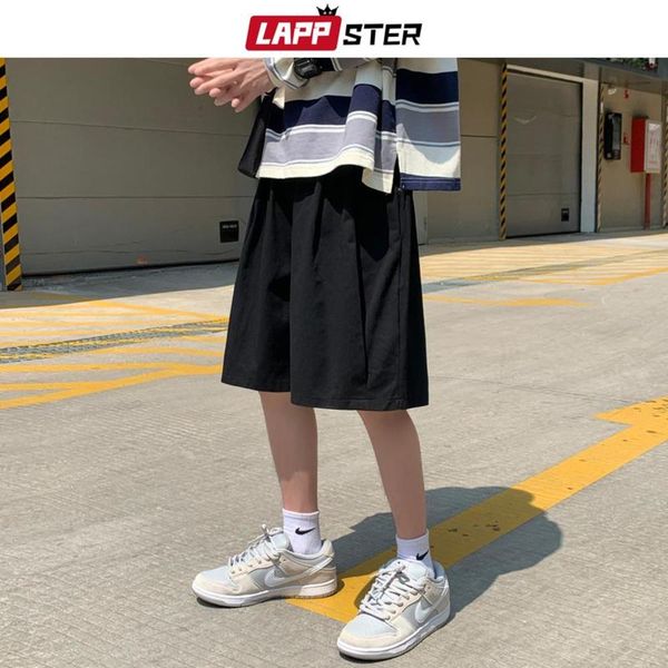 

solid harajuku basketball men causal shorts 2021 summer mens streetwear korean fashion sweat male vintage men's, White;black