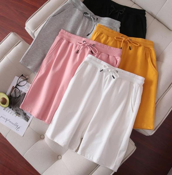 

men's shorts 2021 summer drawstring men women casual jogger sweathshorts plus size workout gym breeches 7786, White;black