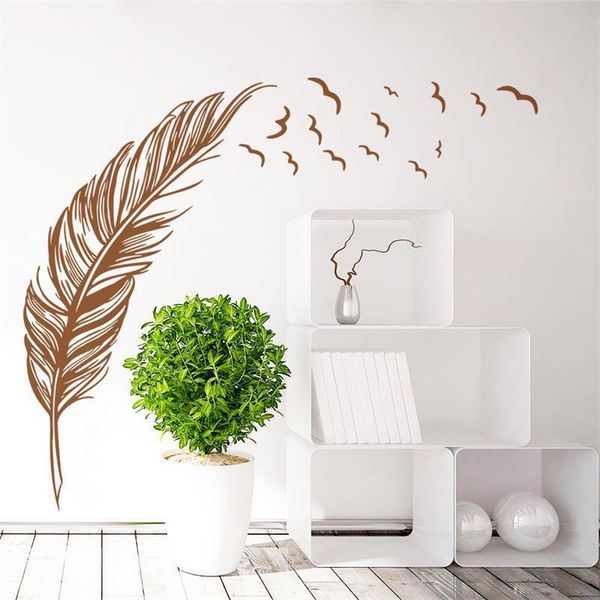 

wall stickers flying feather living room decal for home decoration decor art muralr sticker y-278
