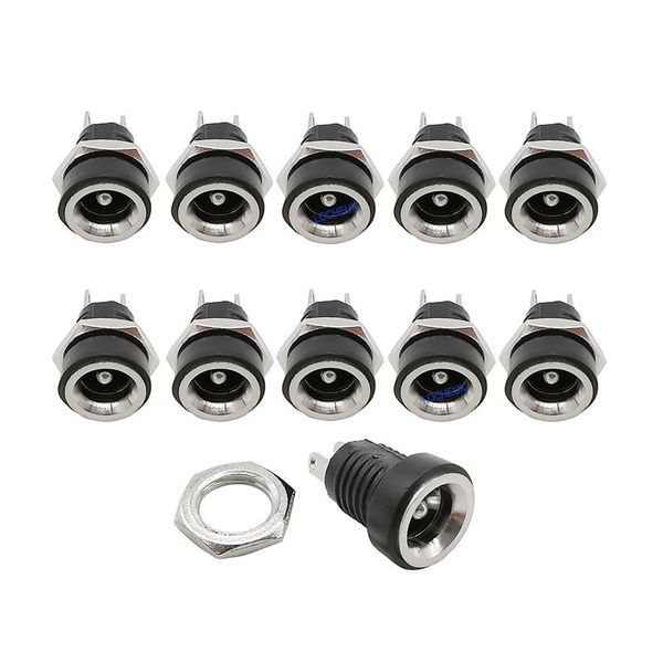 

20pcs dc022b 5.5 x 2.1mm dc power jack supply socket female panel mount connector plug adapter 2 terminal type 5.5*2.1
