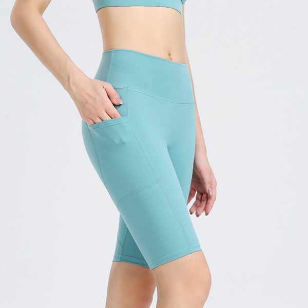 tight-fitting hip-lifting yoga five-point pants women's quick-drying sports shorts solid color riding gym clothes outfit