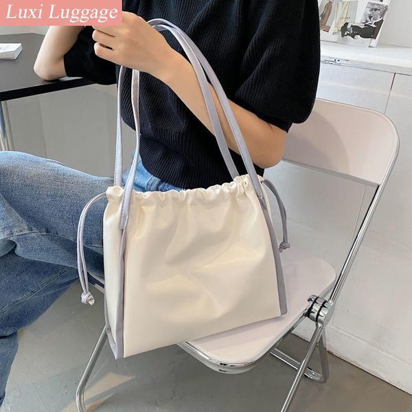 

evening bags 2021 korea fashion solid color female shopping pu leather tote casual large-capacity women bag
