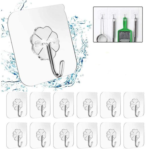 

hooks & rails reusable utility nail sticky for hanging clear waterproof and oil proof hangers