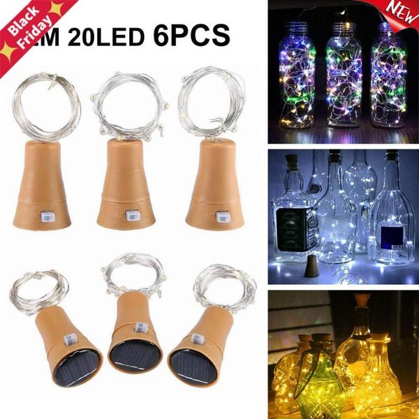 

strings 6 pack solar wine bottle lights 20 led cork string light copper wire fairy for holiday christmas party wedding decor