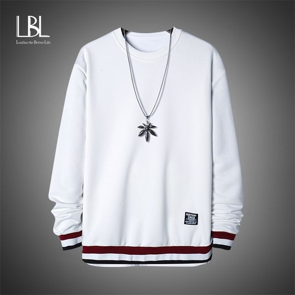 

lbl pullover sweatshirts men autumn winter fashion long sleeve hoody comfortable streetwear hoodies men's 210813, Black