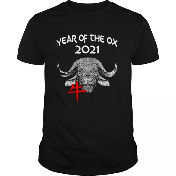 

cow happy chinese new year 2021 year of the ox t-shirt, White;black