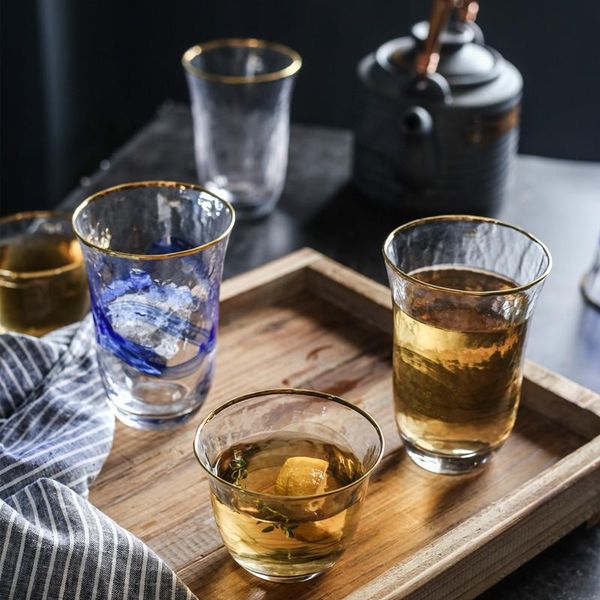 

wine glasses nordic simple glass cups gold rim juice water cup breakfast milk tea whiskey sous verre drinking ac50bl