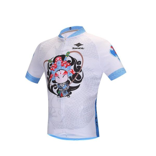 

racing jackets santic summer cycle jersey girls cycling bicycle short sleeve bike kids personality, Black;red