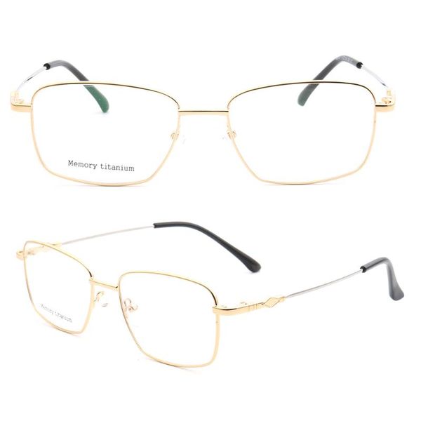 

fashion sunglasses frames flexible men business eyeglass women square metal optical glasses frame full rim light prescription spectacles gol, Black