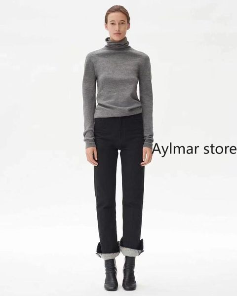 

women's pants & capris 2021 autumn and winter style temperament with split hem, waist, slim fit versatile jeans, Black;white