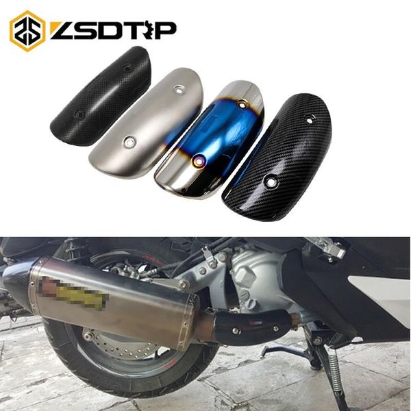 

motorcycle exhaust system zsdtrp carbon fiber/stainless steel mid link pipe protector heat shield cover