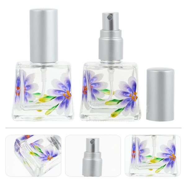 

storage bottles & jars 2pcs perfume portable travel flower pattern atomizer