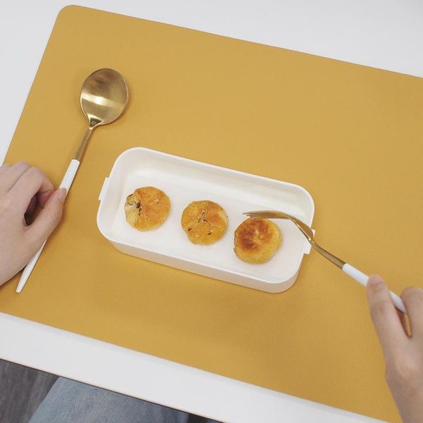 

mats & pads creative home supplies square pu insulation table mat restaurant el western oil-proof plate leather place