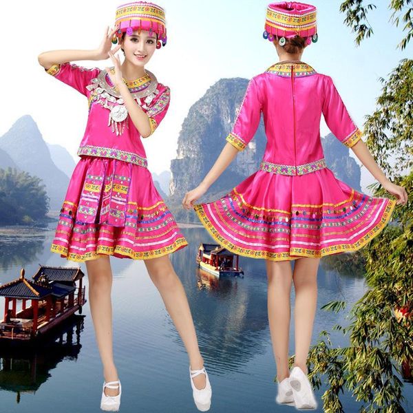 

stage wear women's dance costume 3 color clothes ladies miao clothing hmong for women wholesales and retails m9w9, Black;red