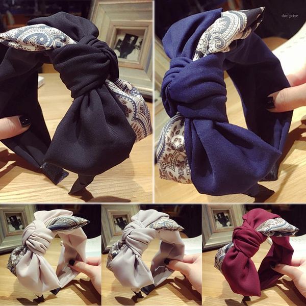 

hairband wide bow knot twist floral 1pc mosaic vintage exquisite skid resistance headscarf 5 colors hand-made headband1