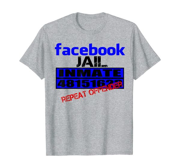 

funny facebook jail inmate repeat offender gag gift t-shirt, White;black