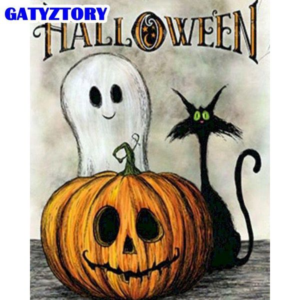 

paintings gatyztory framed devil and pumpkin painting by numbers kits for adults diy gift oil paint acrylic pigment drawing ph