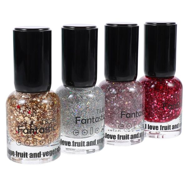 

nail gel 4 bottles polish decors glitter manicure art polishes, Red;pink