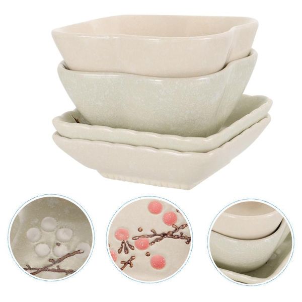 

dishes & plates 4pcs ceramics seasoning saucers delicate condiment