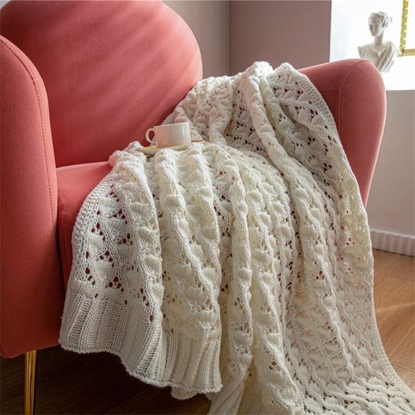 

blankets washable knitted solid color design blanket crochet soft cozy wool shawl for bed sofa couch travel warm throw