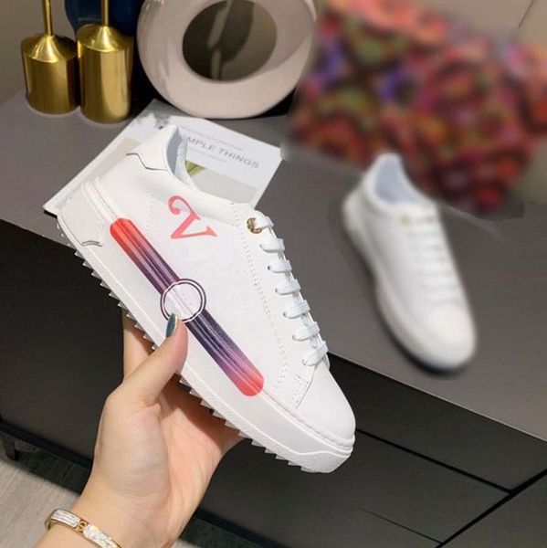 

fashion sneakers leather women shoes handmade multicolor gradient technical casual shoe famous trainers shoe10 02, Black