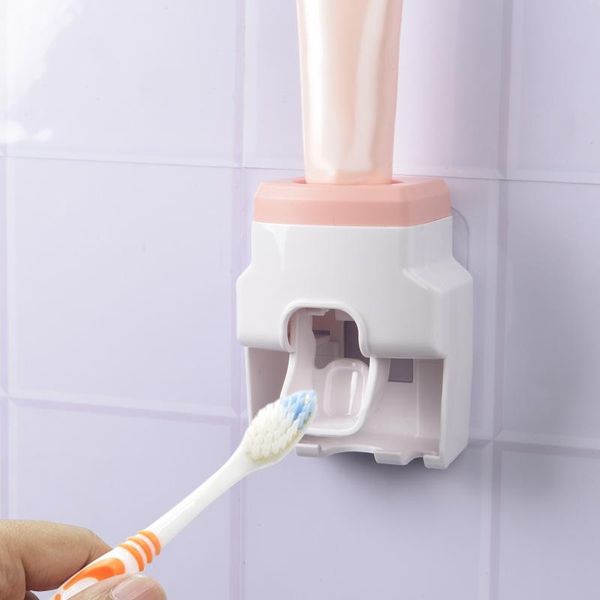 

wall mount automatic toothpaste dispenser bathroom accessories waterproof lazytoothbrush holder stand set toothbrush holders