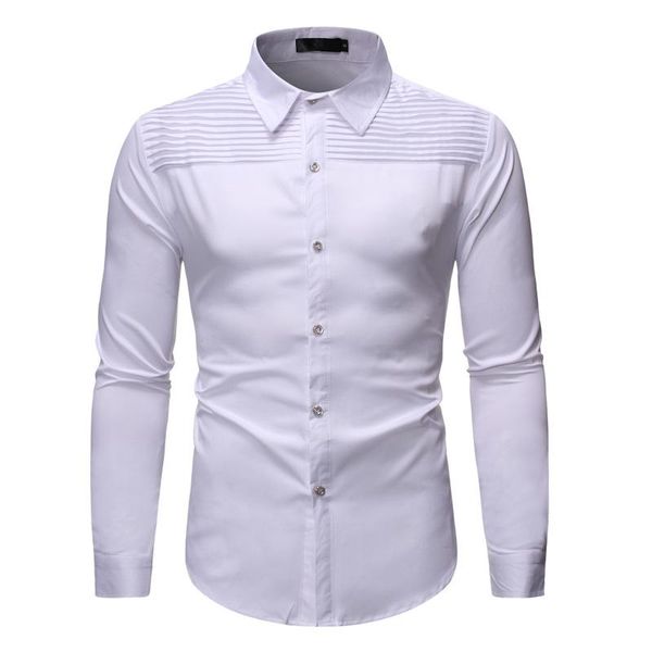 

men's casual shirts mens white business dress chemise homme slim fit long sleeve shirt fashion male wedding groom tuxedo for man, White;black
