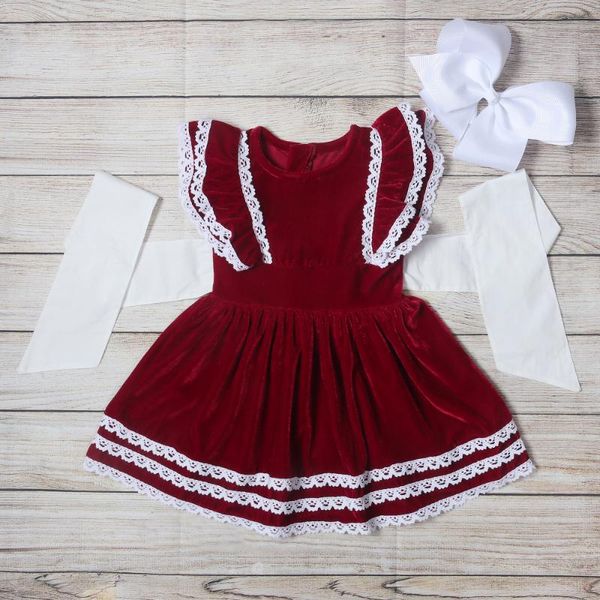 

girl's dresses 2021 summer girls clothing brand casual kids party princess red dress with belted, Red;yellow