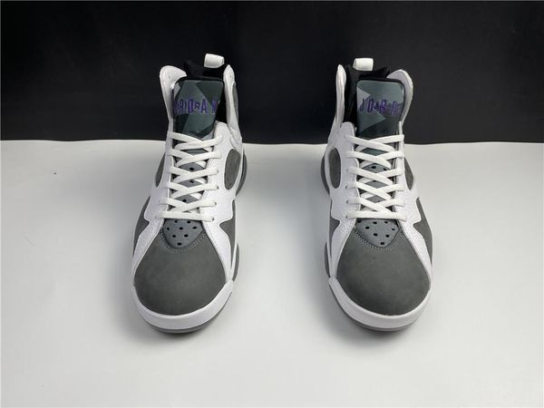 

2021 release 7 flint men basketball shoes 7s white grey black varsity purple outdoor trainers sports sneakers come with box
