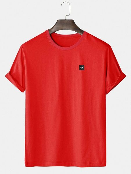 

men letter embroidery tee n66y#, White;black