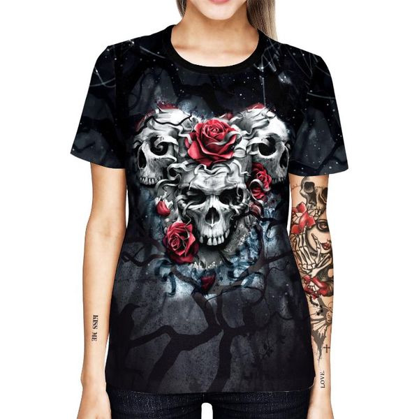 

women's t-shirt [you're my secret] short sleeve tee gothic grunge skull printed casual o-neck loose clothes 2021 summer, White