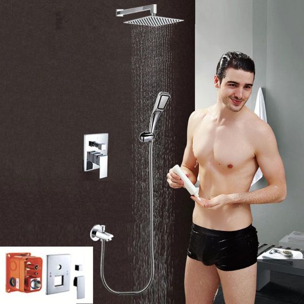

brass shower set with embedded box,dual functions head 8 inch sus304 square ultra thin and air power af2201 bathroom sets