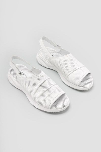 

sandals women's white genuine leather carmela stapler hole, Black