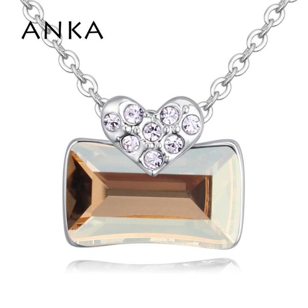 

pendant necklaces anka fashion heart water drop for women charms jewelry crystals from austria #129753, Silver