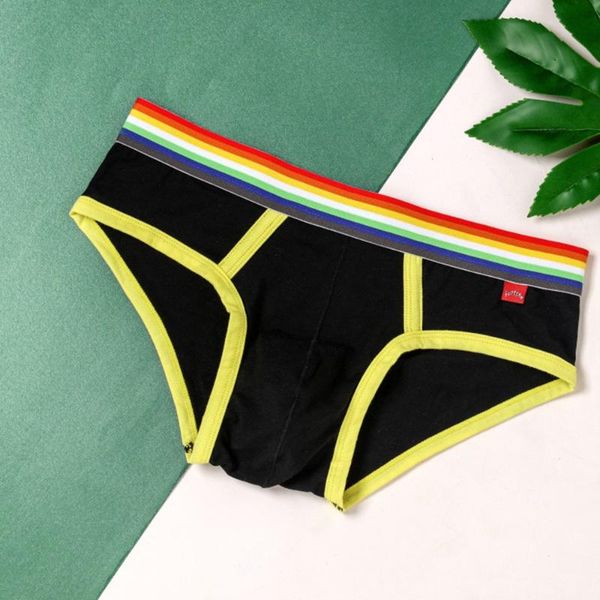 

underpants men cotton underwear breathable bulge pouch briefs low waist u convex sleep bottoms panties, Black;white
