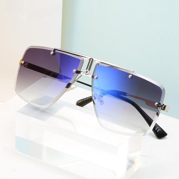 

men's square cut-edge sunglasses 2021 trendy glasses driving fashion, White;black