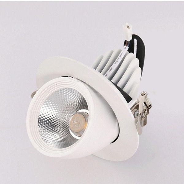 

downlights dimmable embedded retractable led cob 10w 15w 18w 20w adjustable 360 degree ceiling lamp spot lights ac90-260v