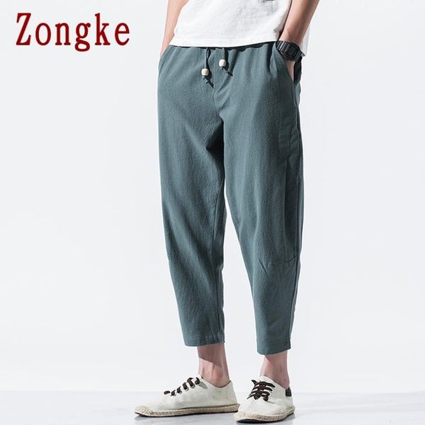 

men's pants zongke 2021 harem men trousers joggers casual sweatpants hip hop streetwear male plus size m-5xl, Black