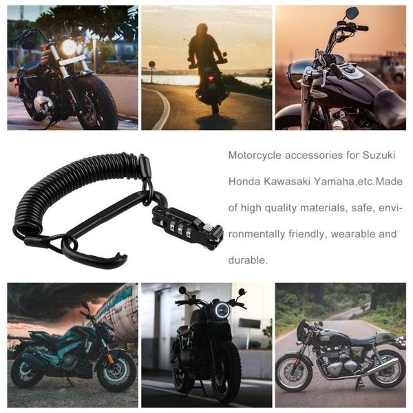 

theft protection motorcycle helmet password anti-theft lock universal spring rope device