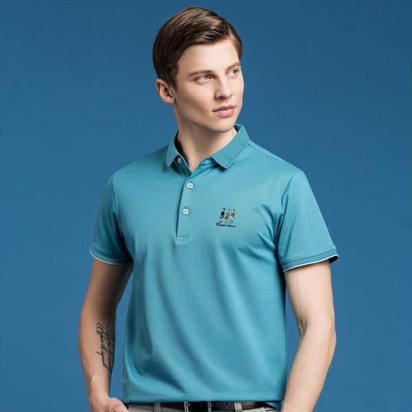 

summer cartoon embroidery shirt business men polo casual style 816, White;black