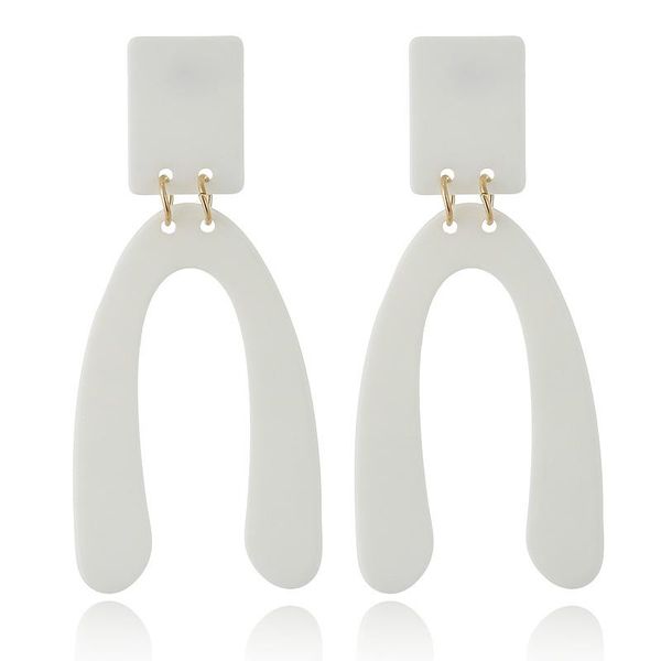 

stud acrylic geometric long earrings women fashion personality vintage jewelry, Golden;silver