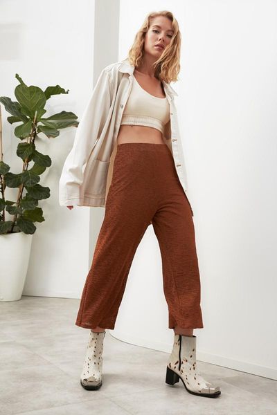 

women's pants & capris trendyol wideleg woven twoaw22pl0658, Black;white