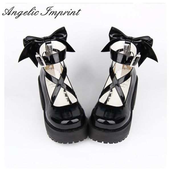 

8cm high heels black strappy platform pumps sweet lady lolita cosplay party shoes dress