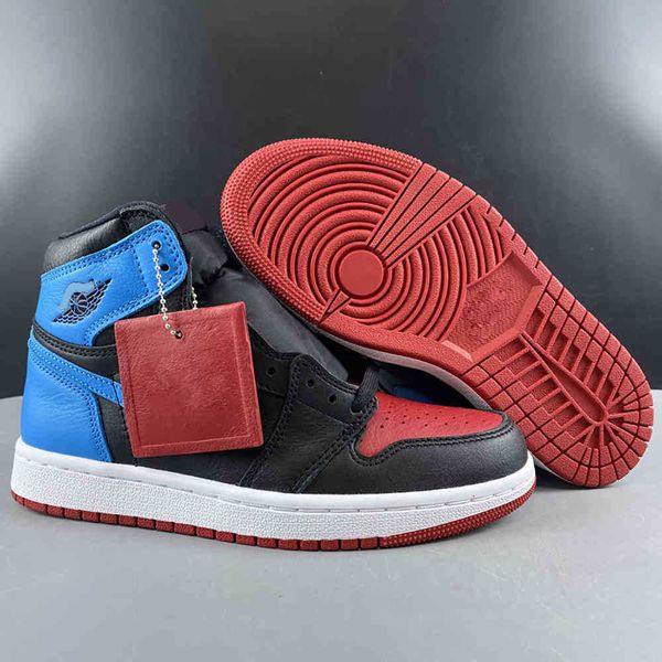 

(boxed) men's jumpman 1 basketball shoes and women's blue black red outdoor casual sportsgrxn