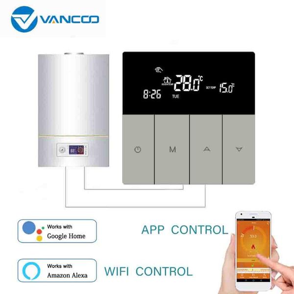 

smart home control vancoo wifi thermostat 220v gas boiler temperature controller warm floor thermoregulator work with alexa google