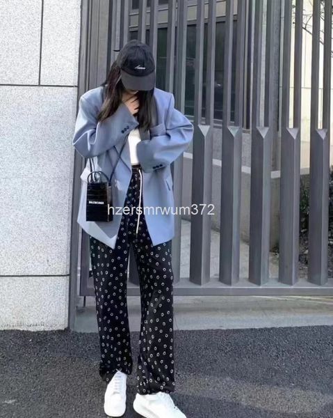 

women's suits & blazers we11 embossed suit coat korean loose spring haze blue gd, White;black