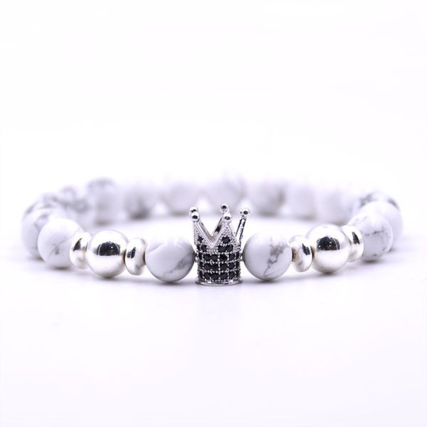 

special offer 70% off 8mm energy volcanic rock micro zircon bracelet, Black